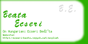 beata ecseri business card